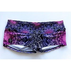 Bad Kitty Glowing Mandala Competition PoleFit Shorts Hot Pants Pole Dance Medium